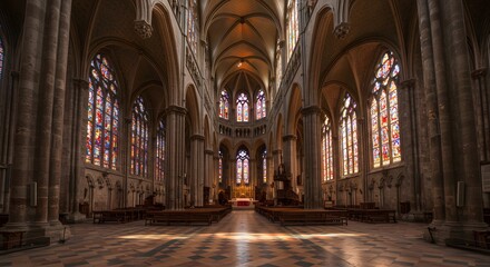 Fototapeta premium Grand cathedral interior design