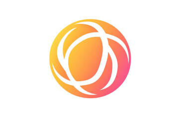 Gradient colors basketball icon isolated on transparent background. Simple basketball icon with curved line patterns isolated on white background.