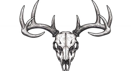 Deer skull illustration graphic design element