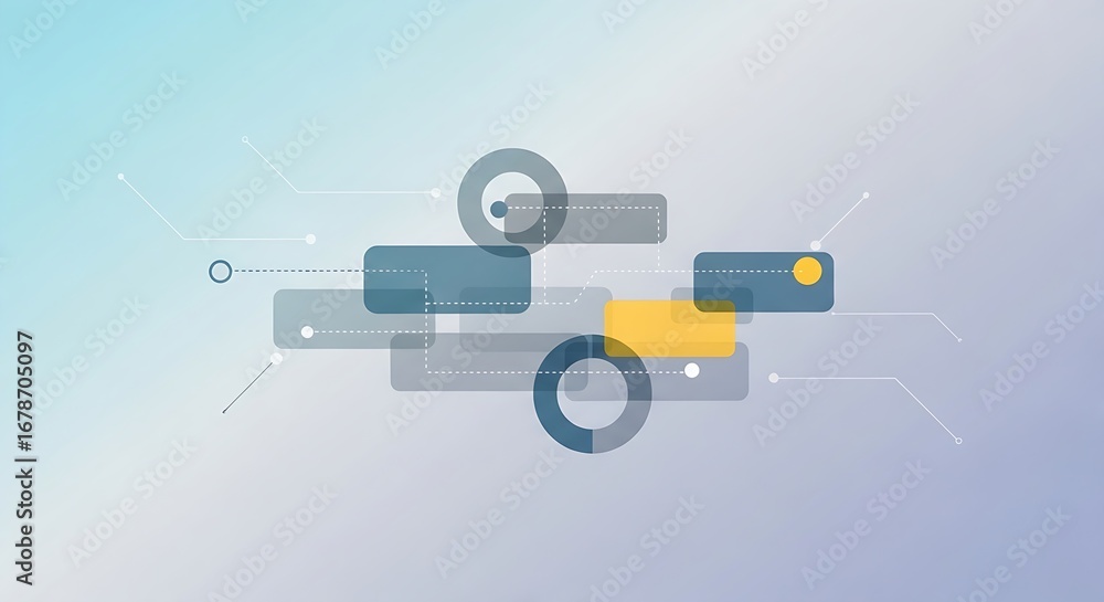 Poster abstract geometric shapes and lines on a gradient background