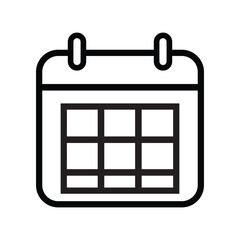 Black and White Calendar Icon Vector
