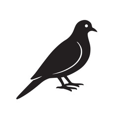 Obraz premium Cardinal bird silhouette with crest isolated on white background