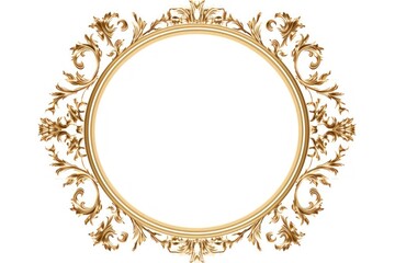 Cat frame gold white background.