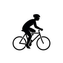 Fototapeta premium Silhouette of a cyclist on a bicycle vector line art