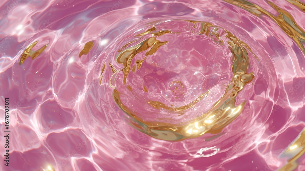 Aufkleber intricate swirling patterns in pink water create a mesmerizing visual effect during bright daylight 
