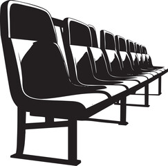 Stadium Seat Silhouette, Black Vector Illustration Design © DailyCrafting