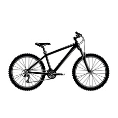 Fototapeta premium Black silhouette of a mountain bike vector illustration .