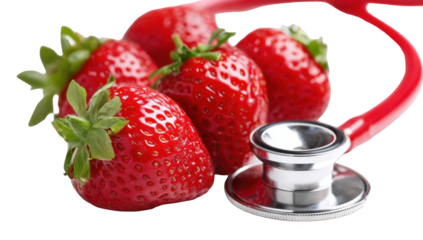 Fresh strawberries and a stethoscope
