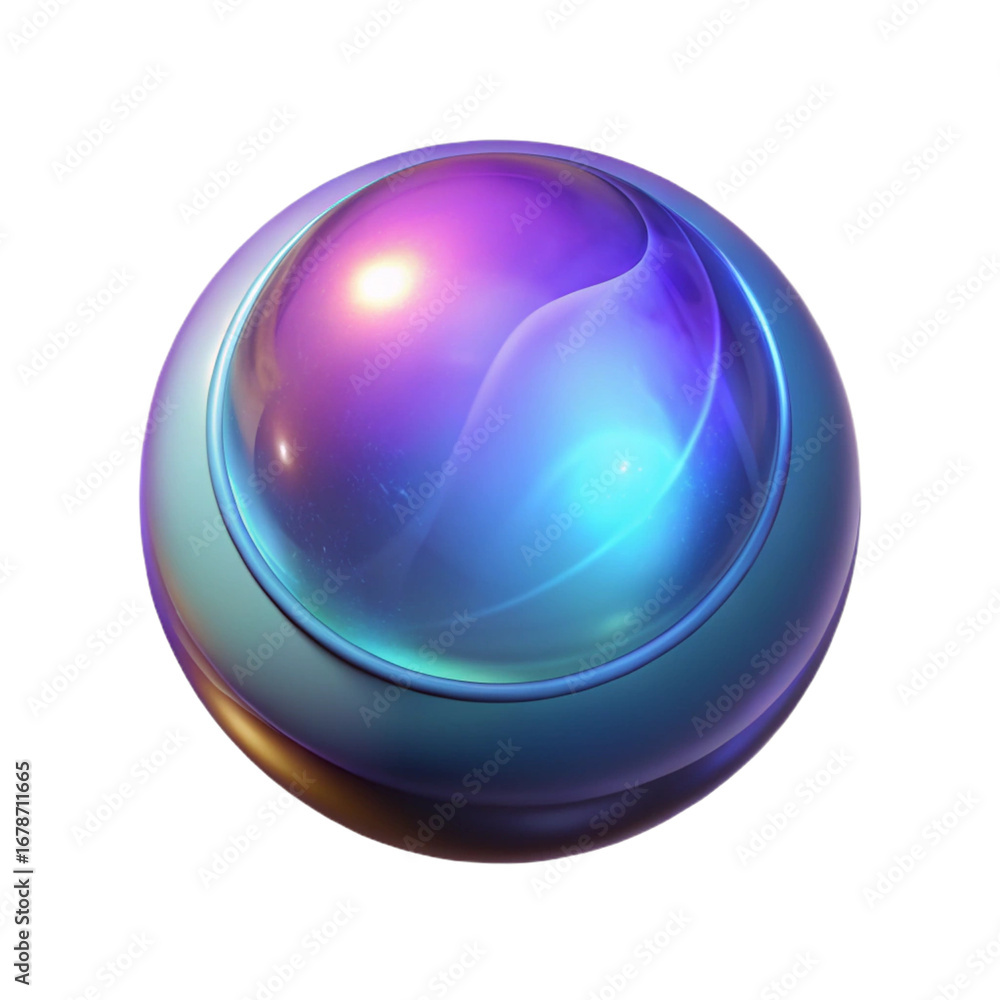 Poster glowing sphere isolated on transparent background, a futuristic and abstract design element