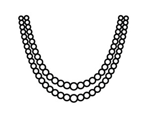 Elegant two strand pearl necklace outline