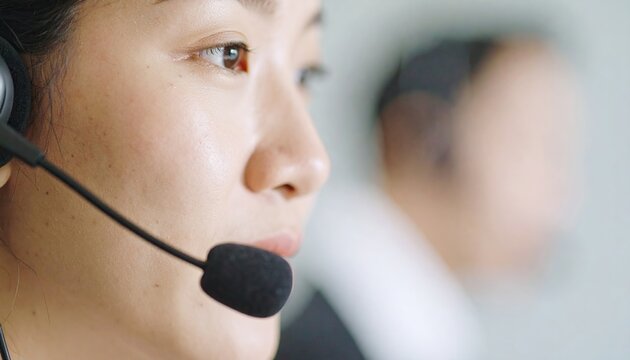 customer service agent working in a call center