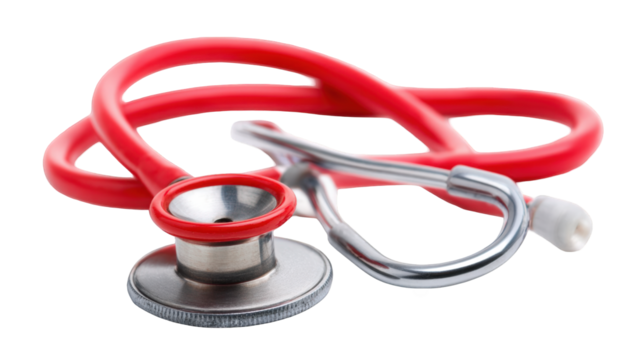 Red stethoscope, medical tool