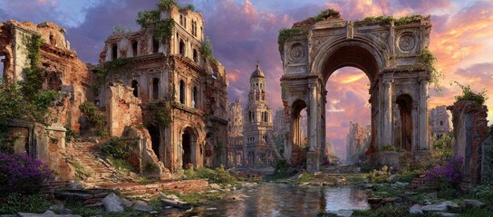 Sun-drenched ruins of an ancient city