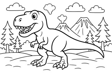 Coloring for children and adults, coloring of the animal world, dinosaur.
