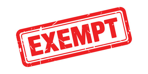 Red rubber stamp declaring something exempt