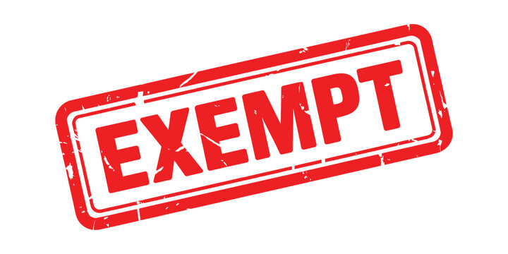 Red rubber stamp declaring something exempt