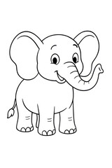 Fototapeta premium Coloring for children and adults, coloring of the animal world, elephant.