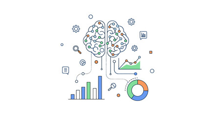 A Conceptual Illustration Of Data Analysis And Artificial Intelligence. With Comprehensive Details And Informative Content For Stock Photography Needs