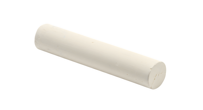White chalk stick shows chalky texture. Use for education, back to school, art concept, product display.