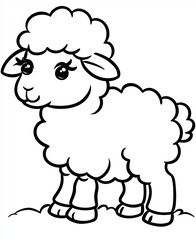 Obraz premium Coloring for children and adults, coloring of the animal world, sheep.
