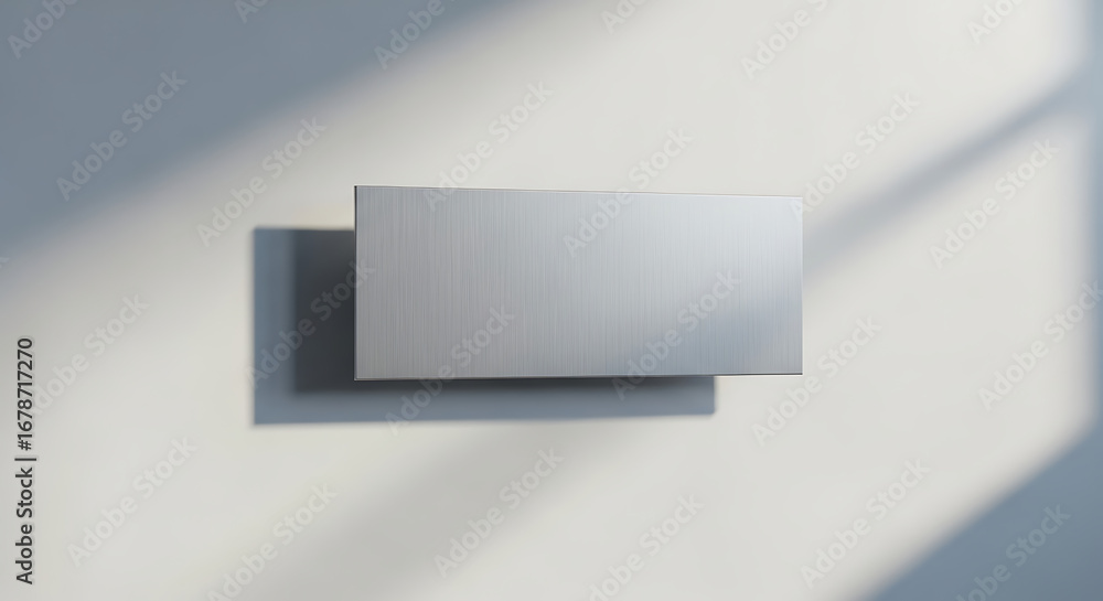 Aufkleber silver rectangular object casting shadow on white surface