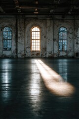 Sunbeam in an industrial building