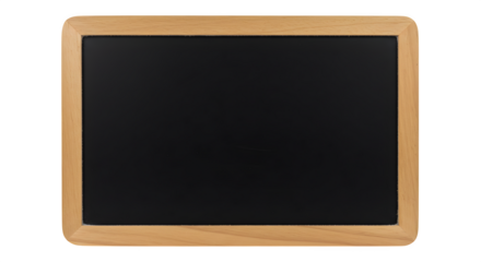 Chalkboard with smooth surface and wooden frame presents an education background, product display, branding, or poster mockup.