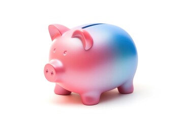 Obraz premium Piggy bank gradient pastel pig white background representation.