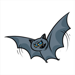 Bat character cartoon vector illustration