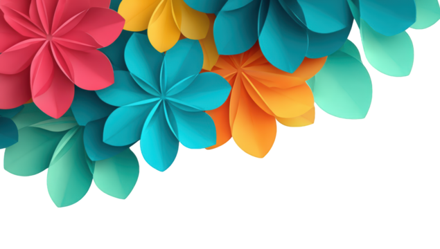 Colorful paper flower arrangement - Powered by Adobe