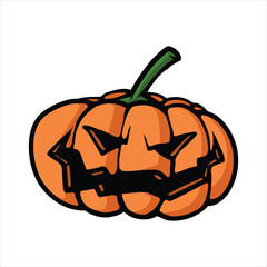 Spooky pumpkin cartoon vector illustration