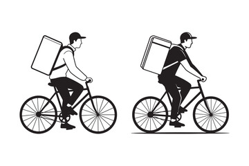 Bicycle Logistics and Shipping Service Symbol, Isolated Vector Graphic Collection. 