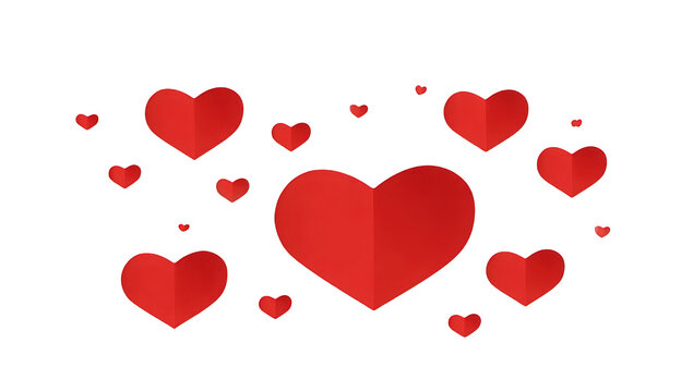 A cluster of red hearts on a black background.  Layered design