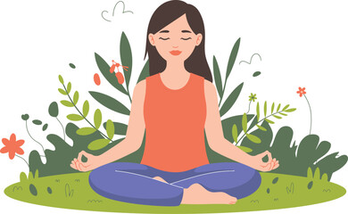 Woman Meditating in Nature