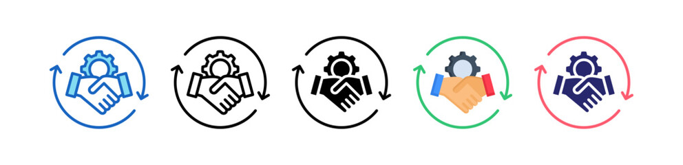 Customer Relationship Multiple Style Icon Set Collection. 
