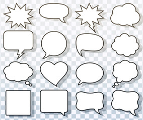 Fototapeta premium Comic Explosion Speech Bubbles Vector Set For Comics And Design