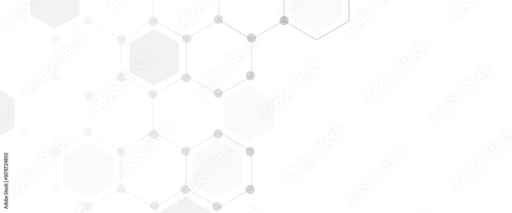 Poster vector hexagons pattern. geometric abstract background with simple hexagonal elements. medical, tech