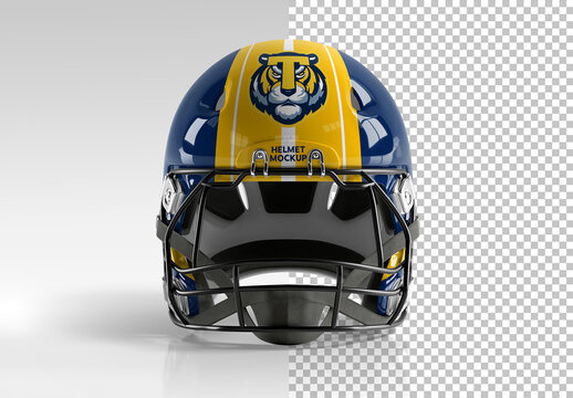 American Football Helmet Isolated On White Mockup