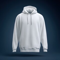 Blank white hoodie, front view, studio shot (13)