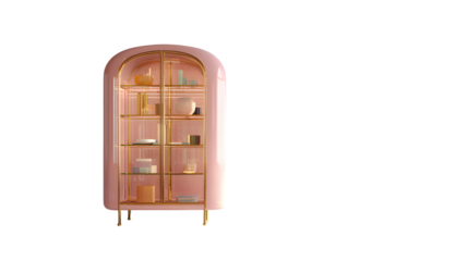 Pink Display Cabinet, isolated on transparent background