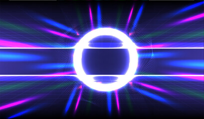 Futuristic Neon Light Burst with Vibrant Colors and Dynamic Energy in a Digital Abstract Background