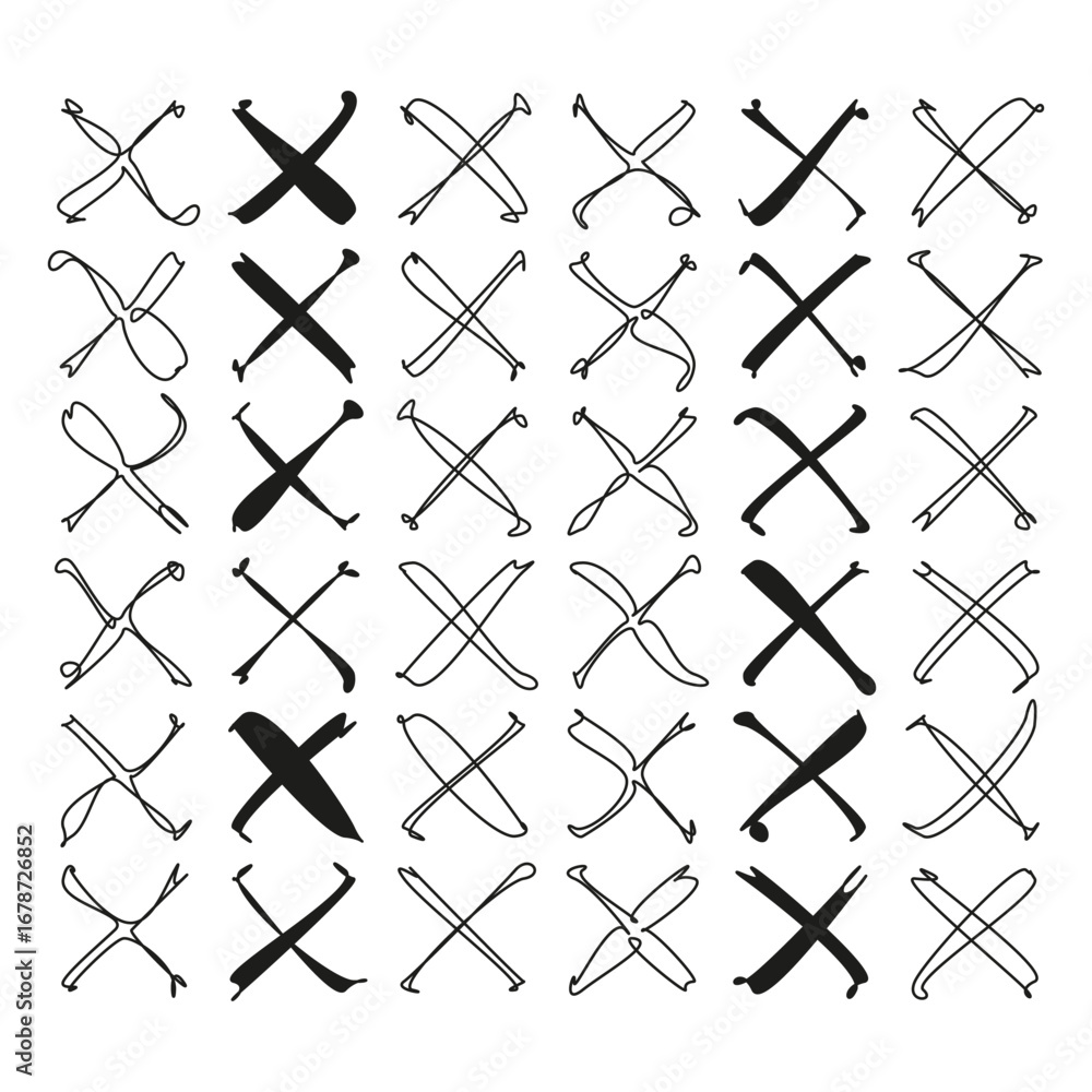Poster criss cross pattern. abstract chaotic texture. repetitive vector illustration. black white backgroun