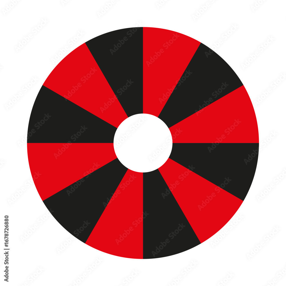 Poster radial stripes vector pattern. red black round shape. geometric circle design. concentric segment il