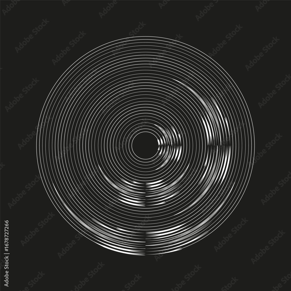 Poster circular line pattern. abstract geometric shape. dynamic motion effect. vector graphic element.
