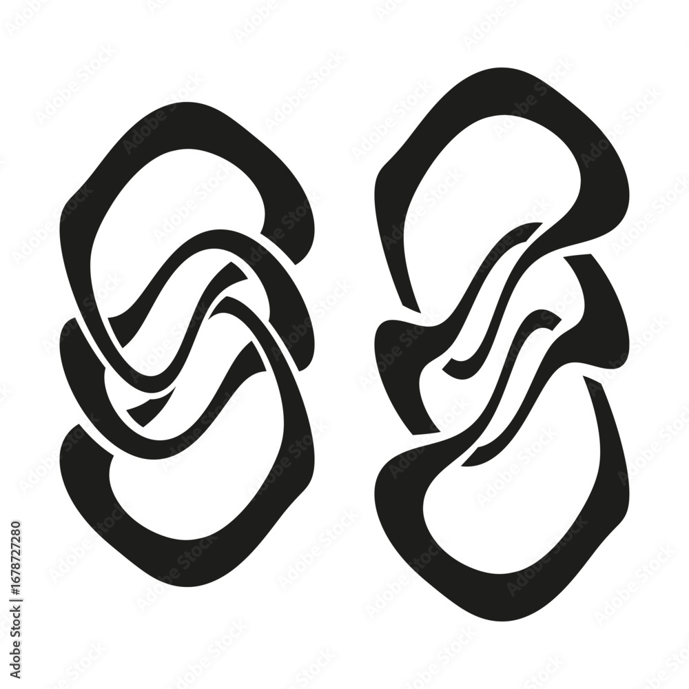 Aufkleber abstract chain pattern. intertwined vector shape. modern knot illustration. decorative loop design.
