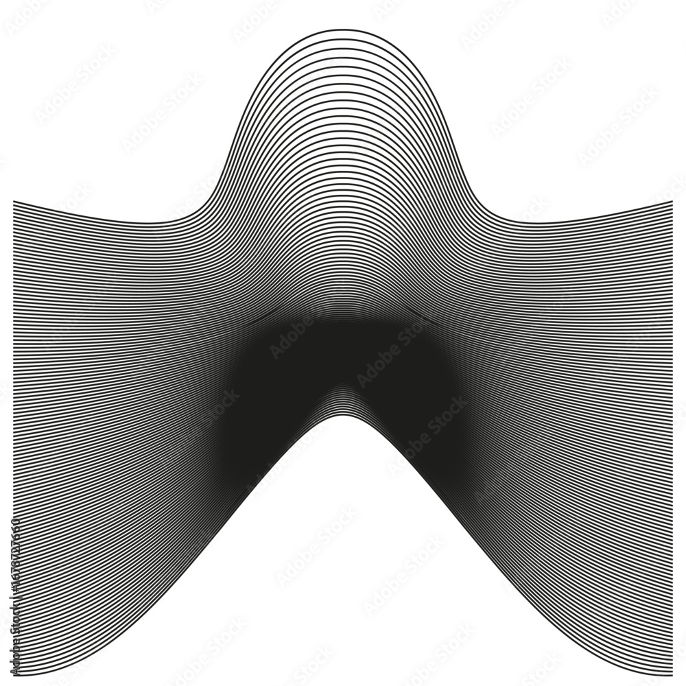 Poster abstract star pattern. dynamic line art. optical illusion illustration. vector geometric shape.