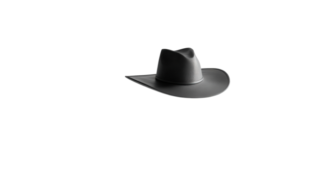 Gray cowboy hat in studio lighting