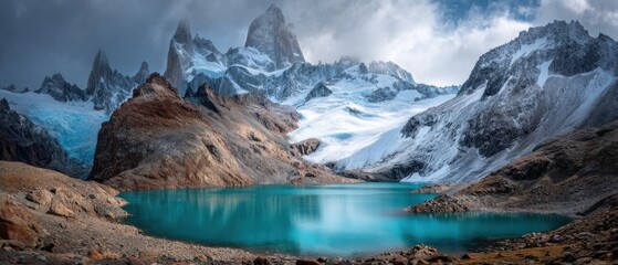 Majestic Patagonia Mountains with Glaciers