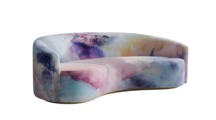 Abstract Watercolor Sofa, isolated on transparent background