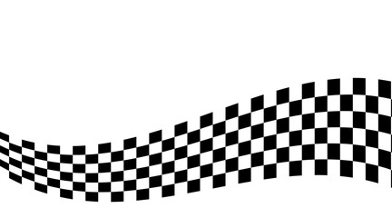 Race flag icon in simple flat design. Black and white checkered racing flag symbol. Vector illustration isolated on white, perfect for motorsport, competition, speed, racing events, and automotive 